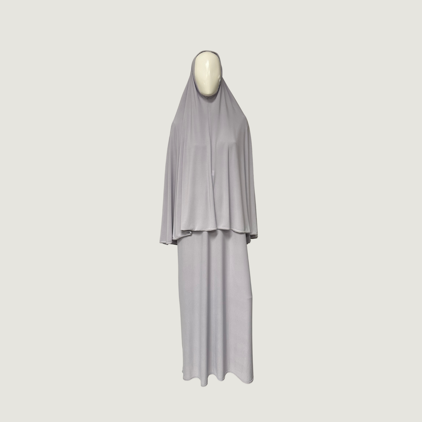 Jersey khimar set light grey