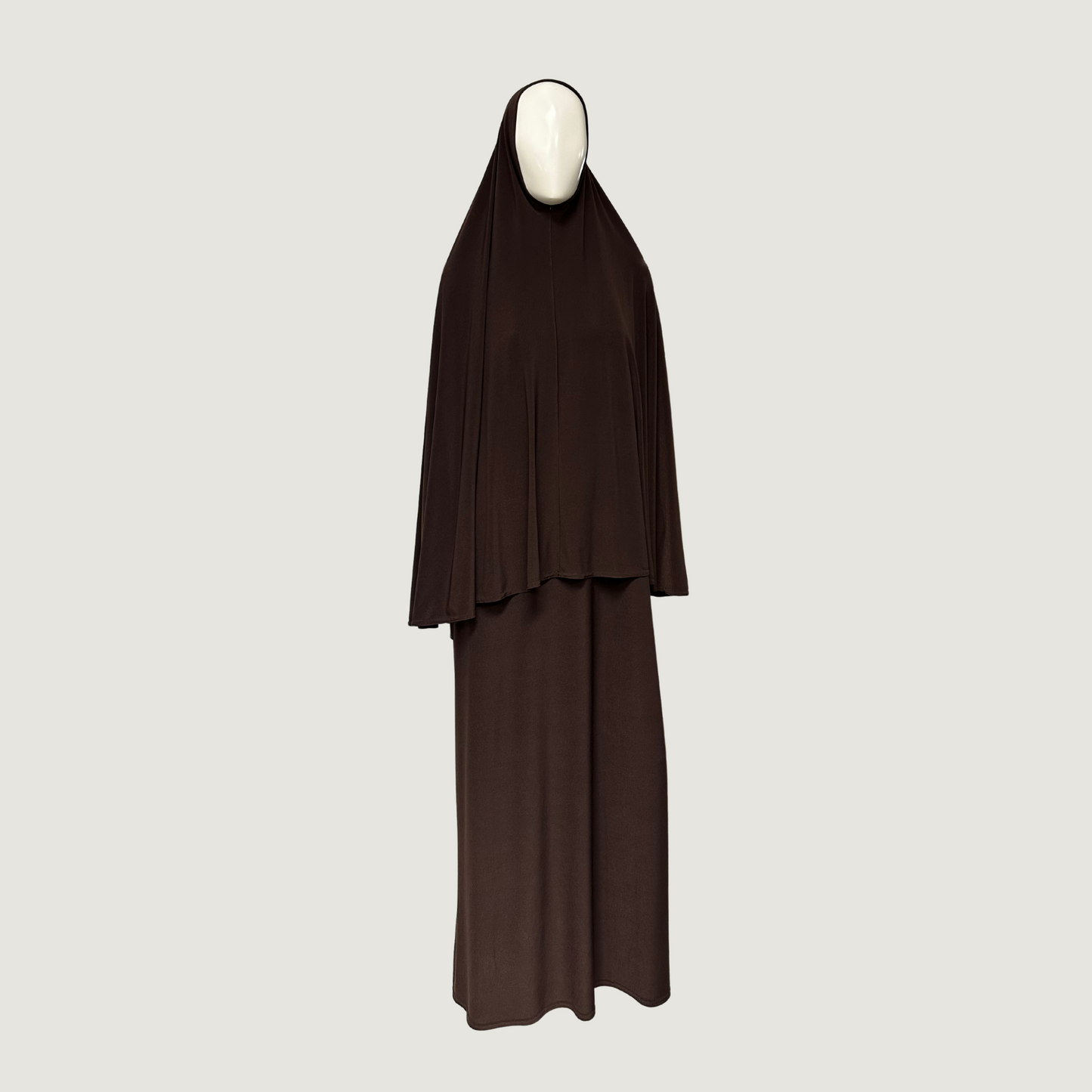 Jersey khimar set brown