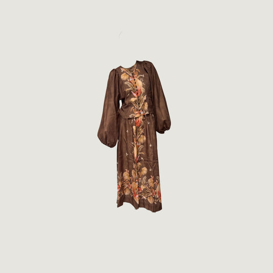Flower Skirt Brown