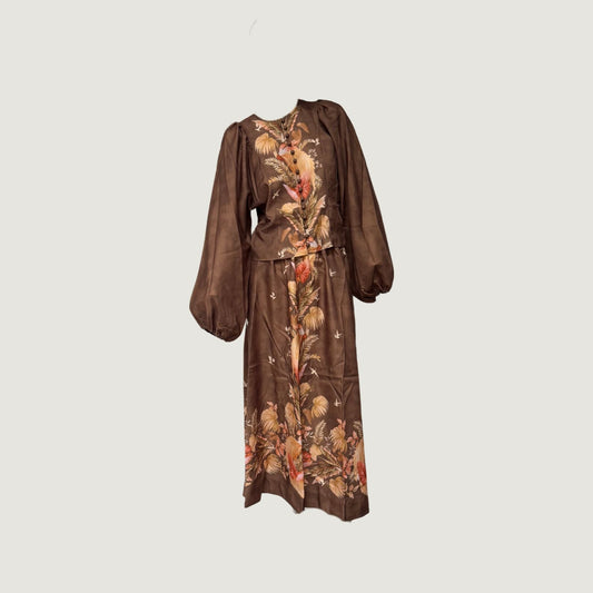 Flower Blouse Brown