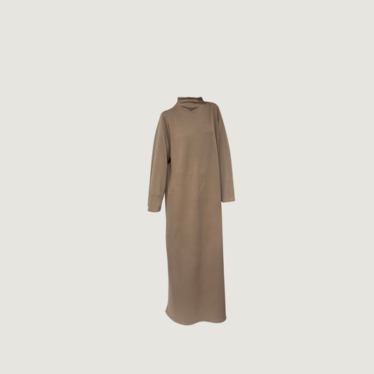 Jersey dress thick light taupe
