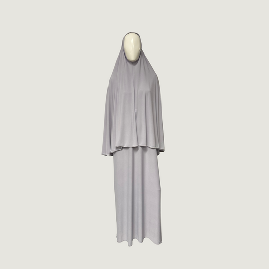 Jersey khimar set light grey