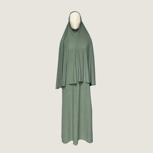 Jersey khimar set mint green