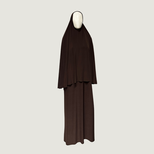 Jersey khimar set brown